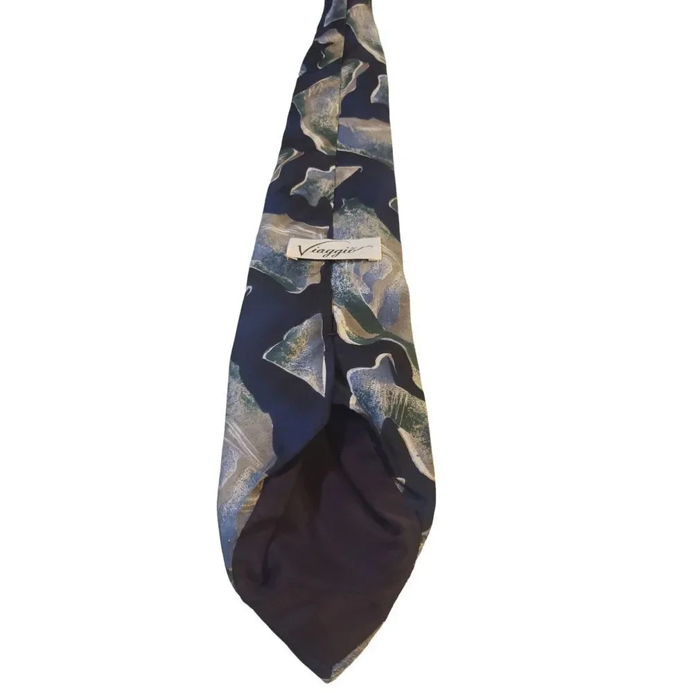 Viaggio Tie Men's Classic Style‎ Multicolor Silk Abstract Made in the USA
